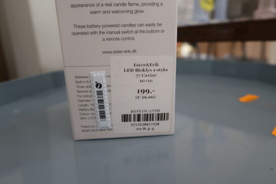 3 stk. LED-lys ESTER & ERIK Bloklys 77 Caviar