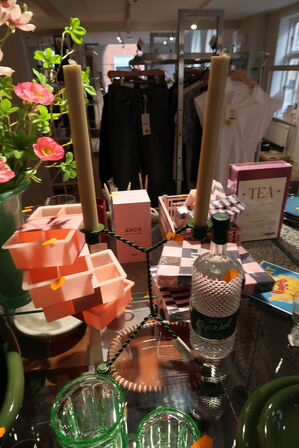 Lysestage samt karaffel