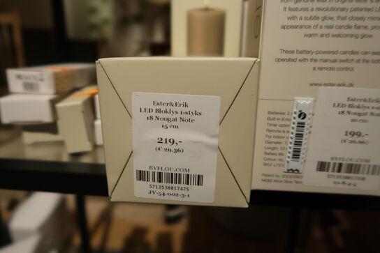 5 stk. LED-lys ESTER & ERIK Bloklys 18 Nougat Note