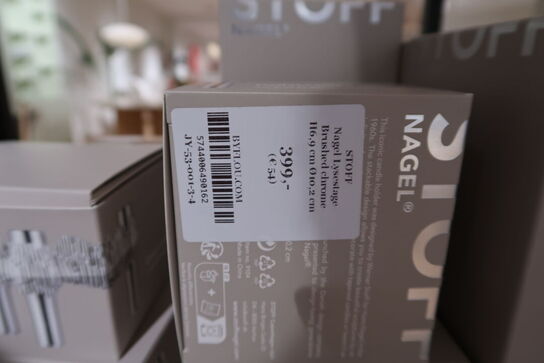 3 stk. lysestage STOFF Nagel Brushed Chrome