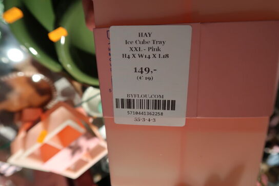 3 stk. isterningebakker HAY Ice Cube Tray XXL
