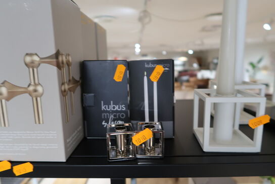 4 stk. lysestager KUBUS