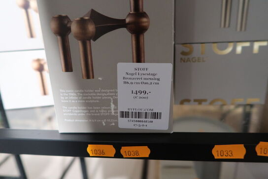 Lysestage STOFF Nagel Bronzeret Messing