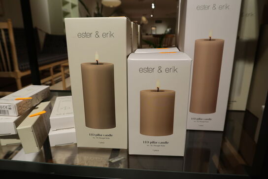 5 stk. LED-lys ESTER & ERIK Bloklys 18 Nougat Note