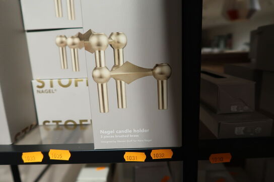 Lysestage STOFF Nagel Brushed Brass