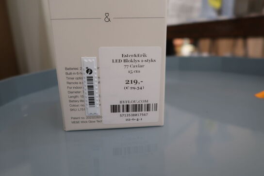 2 stk. LED-lys ESTER & ERIK Bloklys 77 Caviar