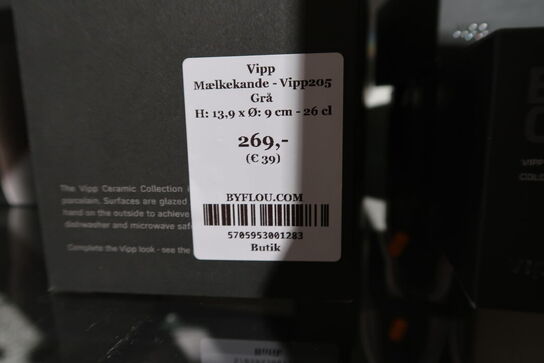 3 stk. mælkekander VIPP 205 Grå