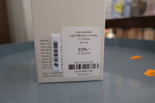2 stk. LED-lys ESTER & ERIK Bloklys 77 Caviar