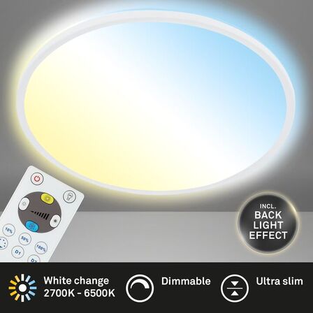 2 stk. casalux led slim panel m. remote hvid ø 29,3 cm(ubrugt)