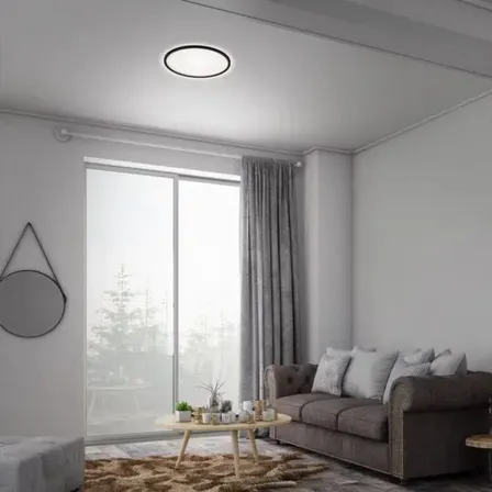 6 stk. casalux led slim panel m. remote sort ø 29,3 cm(ubrugt)