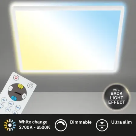 2 stk. casalux led slim panel m. remote hvid ø 29,3 cm(ubrugt)