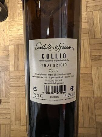 6 fl. CASTELLO DI SPESSA PINOT GRIGIO 2016