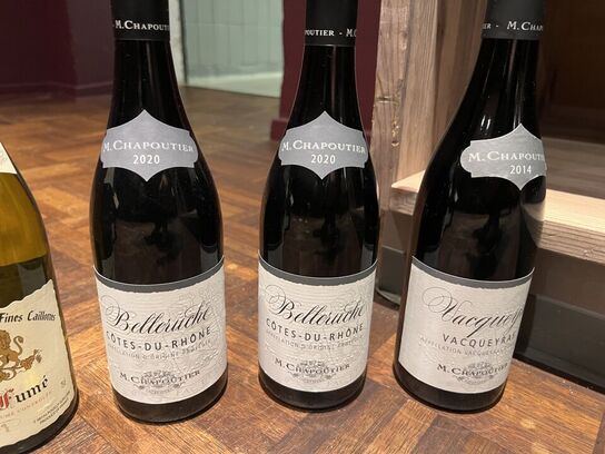 9 fl. blandet vin bl.a. POUILLY FUME & COTES DU RHONE