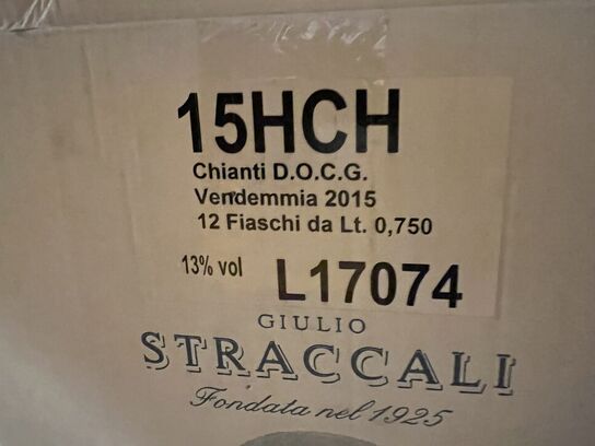 12 fl. GUILIO STRACCALI - CHIANTI 2015