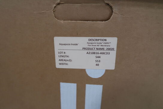 18 stk. paller med DWRO Flat Sheet 40" Membrane AQUAPORIN Inside
