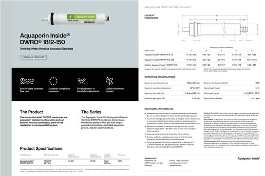 Palle med DWRO® 1812-150 Element AQUAPORIN Inside