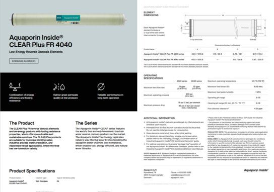 63 stk. CLEAR Plus FR 4040 AQUAPORIN Inside