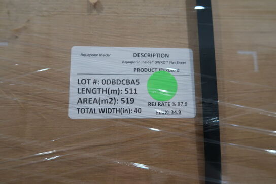 18 stk. paller med DWRO Flat Sheet 40" Membrane AQUAPORIN Inside