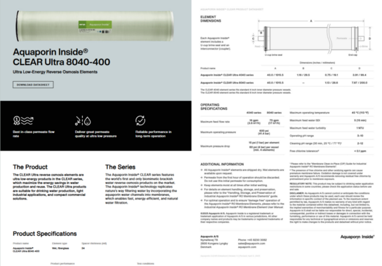 45 stk. CLEAR Ultra 8040-400 AQUAPORIN Inside