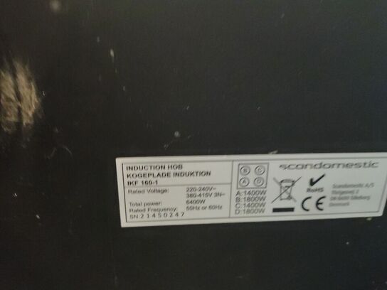 Induktionskogeplade, brugt.  SCANDOMESTIC. 