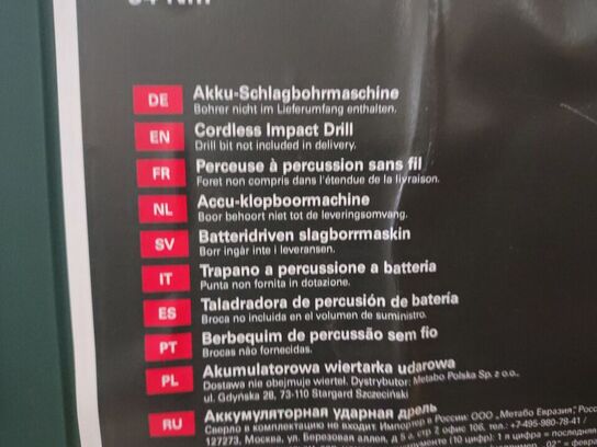 Boremaskine.  METABO.