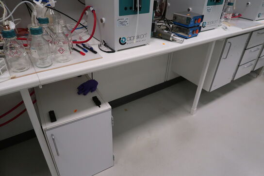 Arbejdsbord og overskabe uden indhold