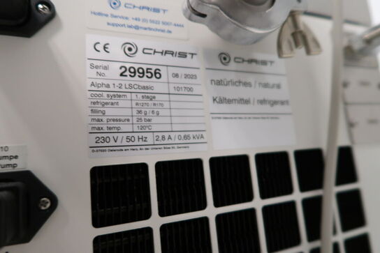 Frysetørrer CHRIST Alpha 1-2 LSCBasic