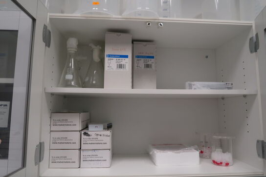 Mikroskop slides CORNING, glaskobler, plastikbægre m.m.