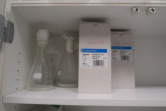 Mikroskop slides CORNING, glaskobler, plastikbægre m.m.