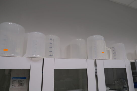 Mikroskop slides CORNING, glaskobler, plastikbægre m.m.