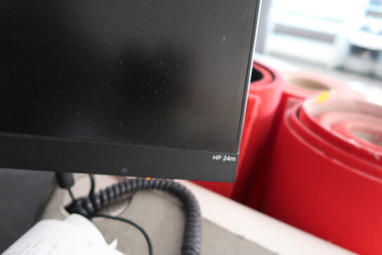 Computerskærm HP 24m, tastatur, mus, computer LENOVO ThinkCentre M700