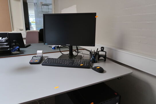 Computerskærm SAMSUNG S24E450, tastatur, mus, computer HP TPC-F127-SF