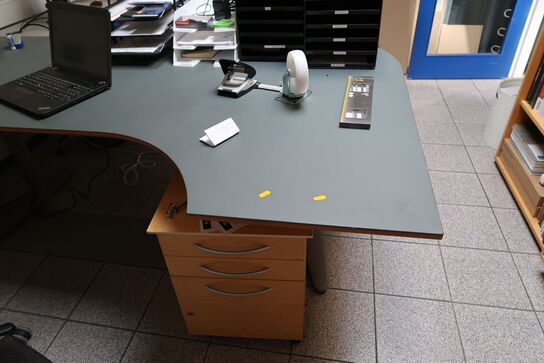 El. hæve/sænke skrivebord uden indhold samt skuffemodul