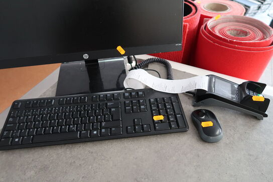 Computerskærm HP 24m, tastatur, mus, computer LENOVO ThinkCentre M700