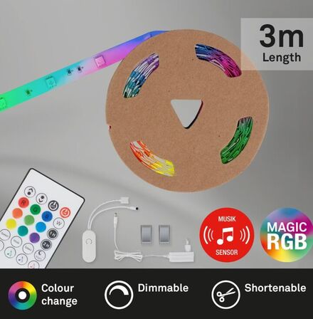 5 stk. briloner led-strip med musiksensor, 3 meter(ubrugt)