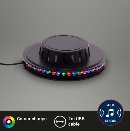 5 stk. biloner led lyshjul i sort med musiksensor ø12,5 cm(ubrugt)