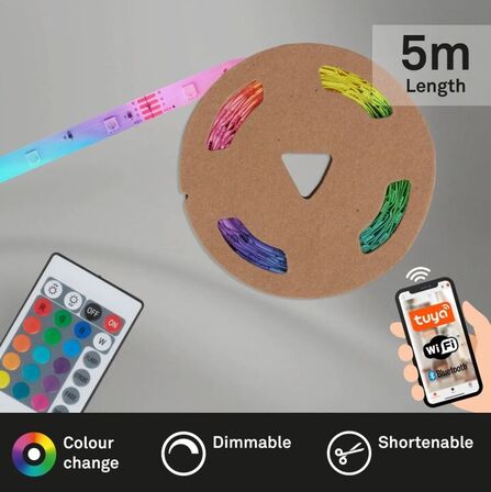 5 stk. briloner rgb led strip wifi/app 5 meter med remote(ubrugt)