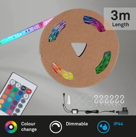 5 stk. briloner rgb led strip 3 meter med remoteip44(ubrugt)