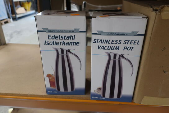 2 stk. Brugt Serveringskande EHG 1 ltr. r/s vippelåg - brugt 1 gang.