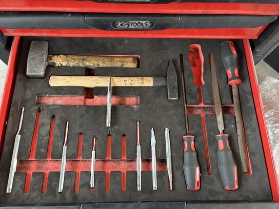 Værkstedsrullebord med indhold KS TOOLS