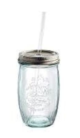 24 stk. Glas 45 cl Diam 90 mm m/ låg og sugerør