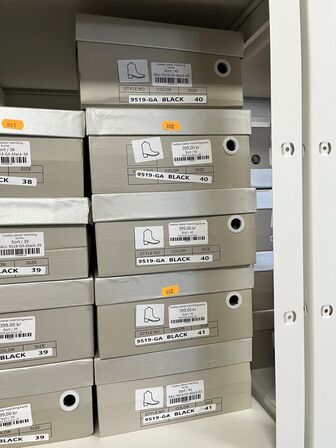 5 par støvler i blandet størrelser