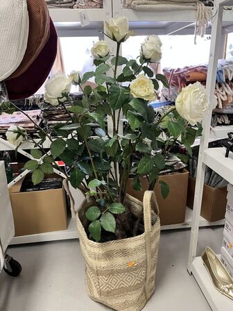 Plast blomst i potte
