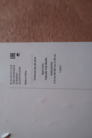 Marmorplade (knækket på midten) AUDO COPENHAGEN