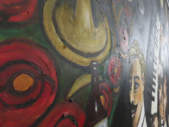 Stort Maleri i ramme (Art deco/cabaret stil)