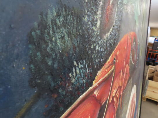 Stort Maleri i ramme (Stilleben)