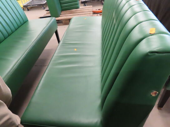 2 stk. Spisesofaer i grøn læder