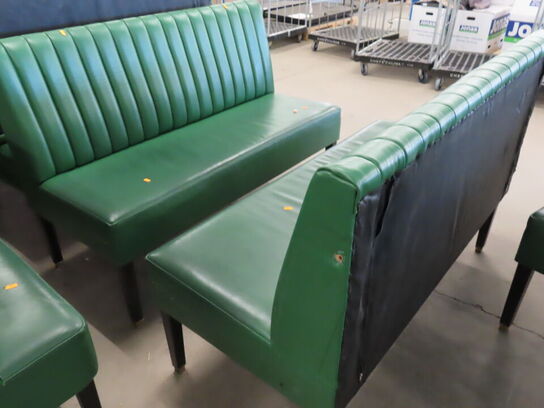 2 stk. Spisesofaer i grøn læder