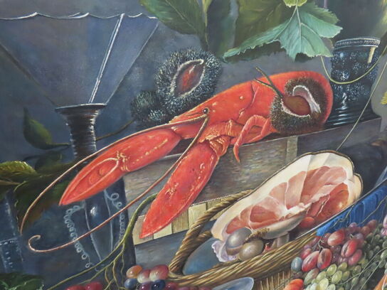 Stort Maleri i ramme (Stilleben)