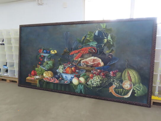 Stort Maleri i ramme (Stilleben)